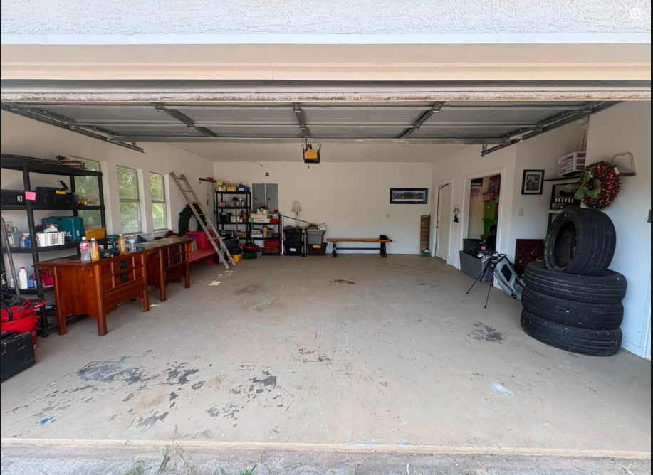 Clean empty garage after junk removal